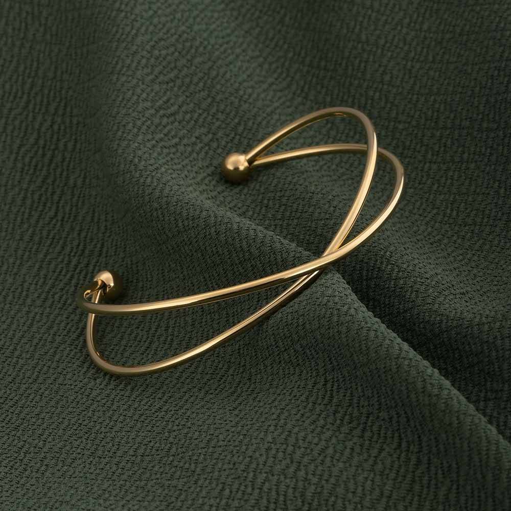 Golden Crossover Kada Bracelet : PMW01BR037