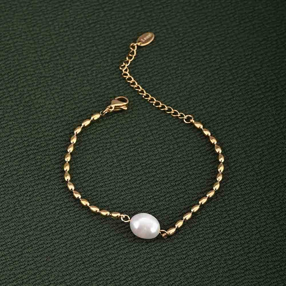 Oval Oasis Gold Chain Bracelet : PMW01BR048
