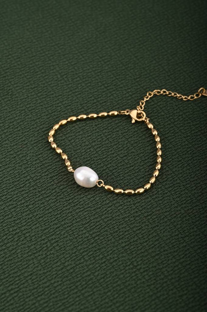 Oval Oasis Gold Chain Bracelet : PMW01BR048