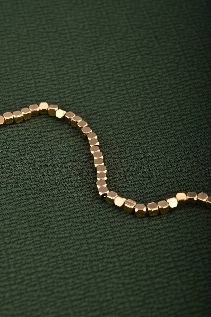 Gold Cube Chain Bracelet : PMW01BR052