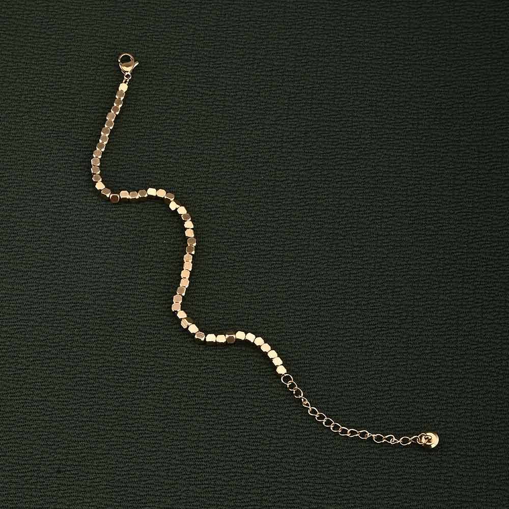 Gold Cube Chain Bracelet : PMW01BR052