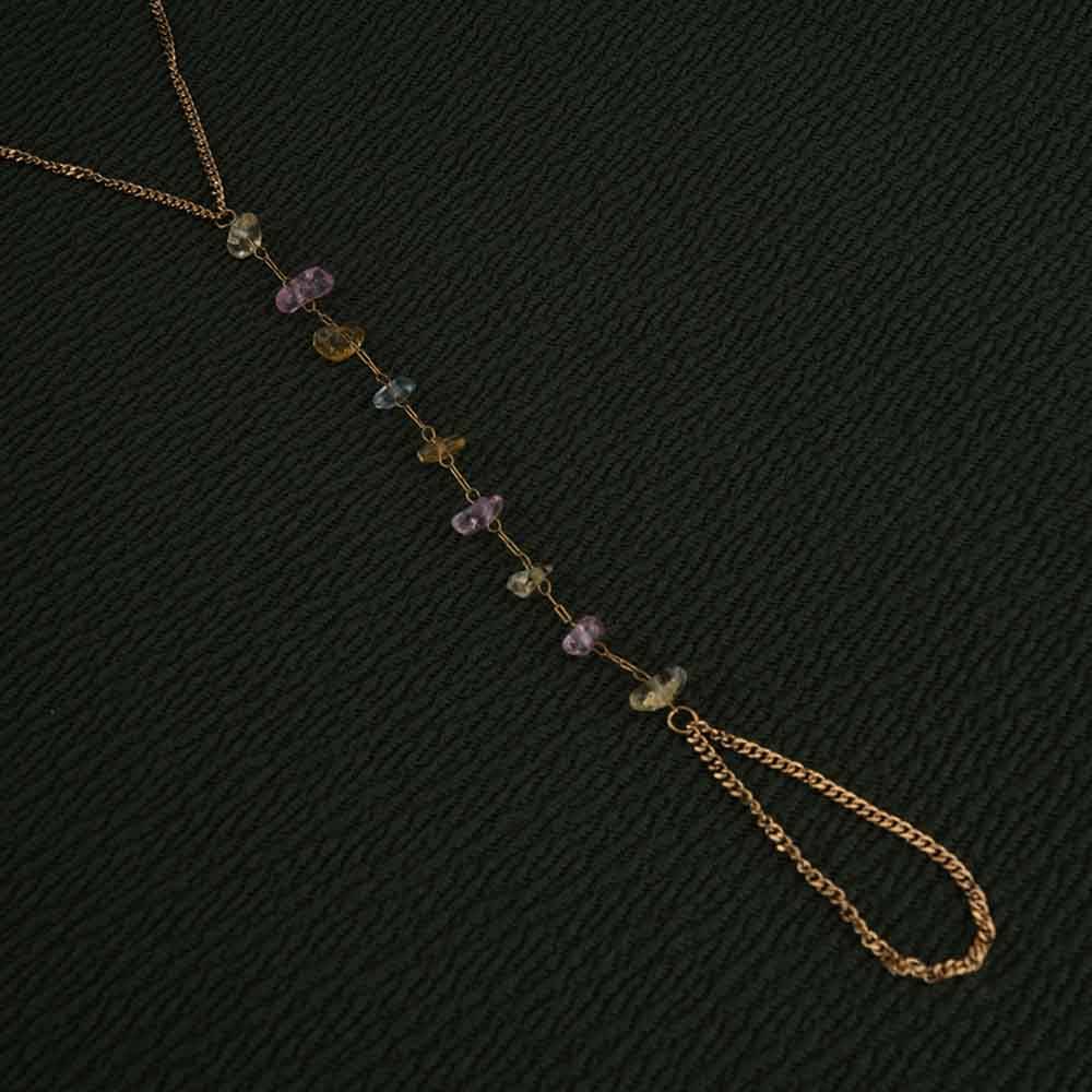 Black Leather Gold Bracelet : PMW01BR057