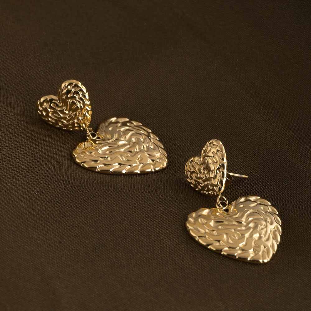 Rippled Hearts Earrings : PMW01ER017