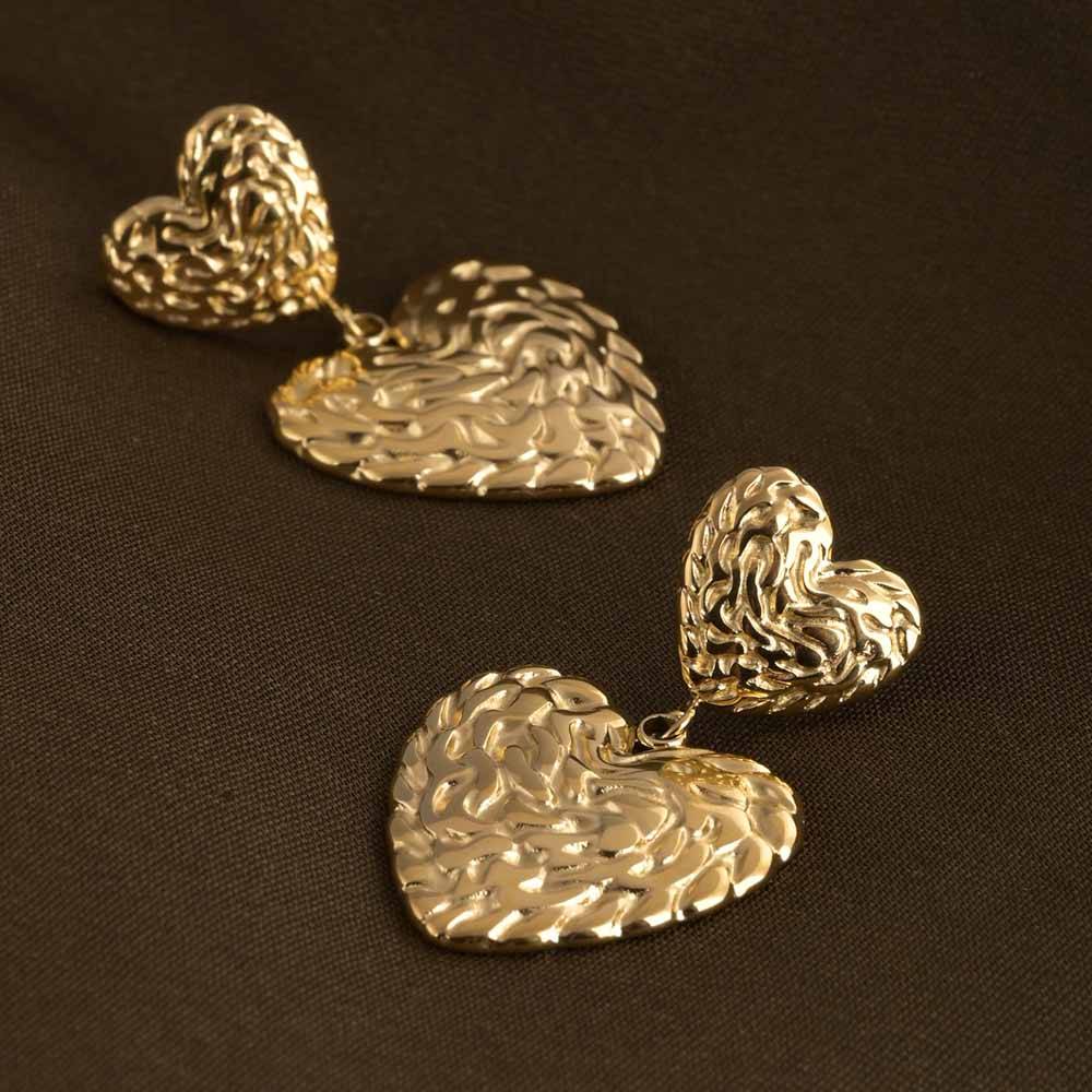 Rippled Hearts Earrings : PMW01ER017
