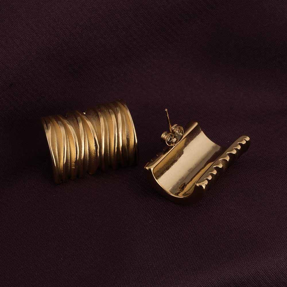 Sunbeam Twist Earrings For Womens Waterproof & Anti-Tarnish : PMW01ER020
