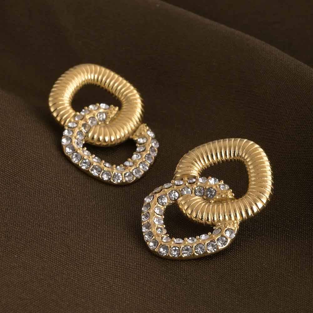 Gold And Crystal Harmony Earrings : PMW01ER027