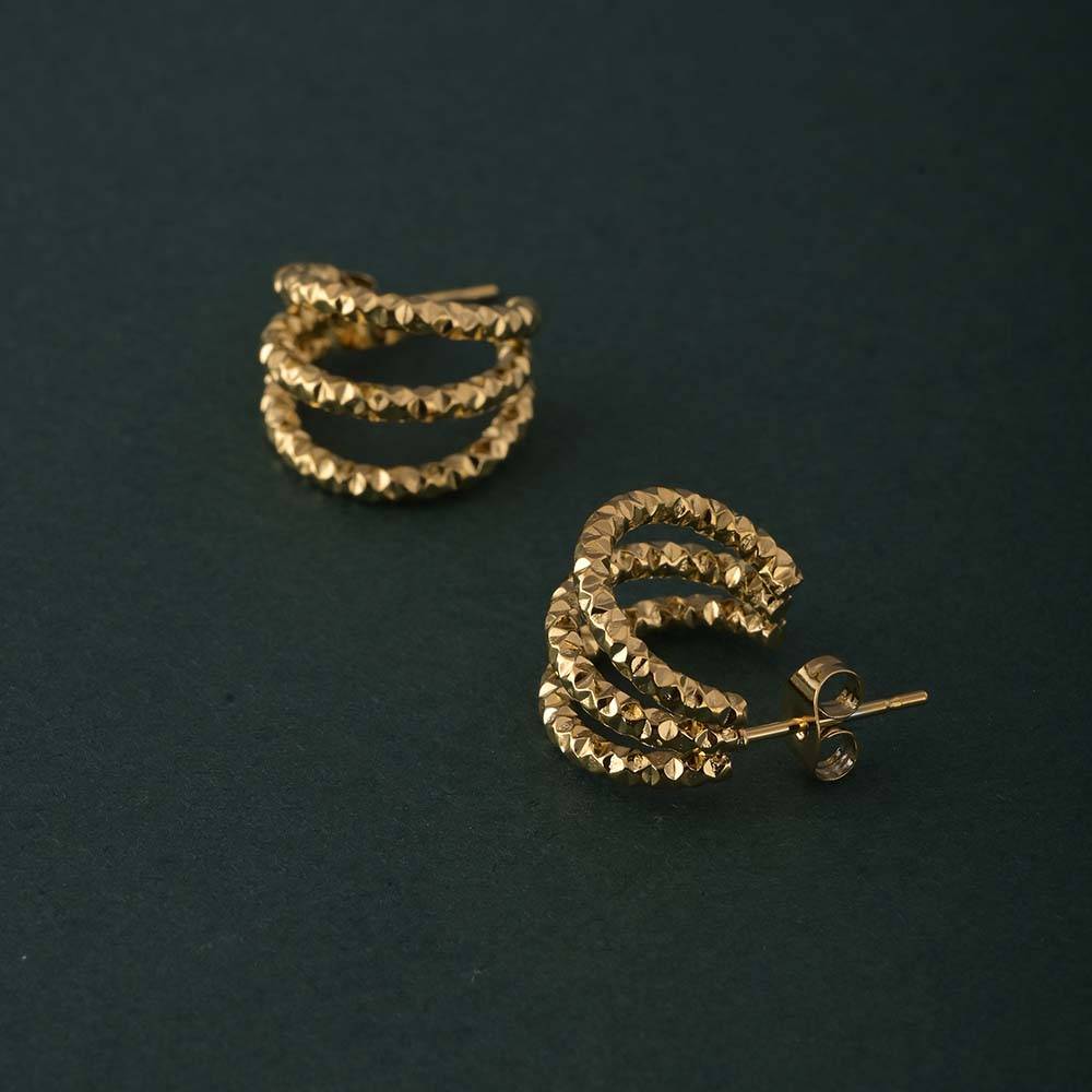 Rippled Halo Earrings : PMW01ER040