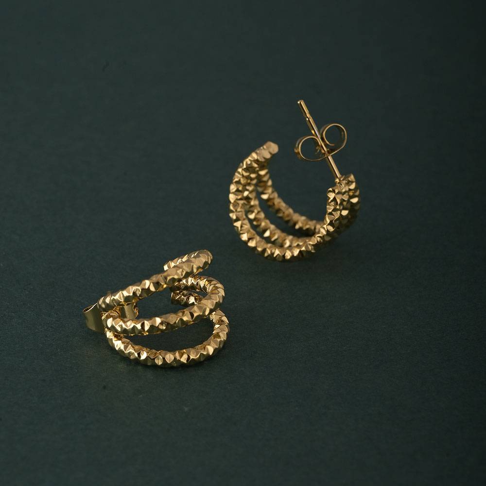 Rippled Halo Earrings : PMW01ER040