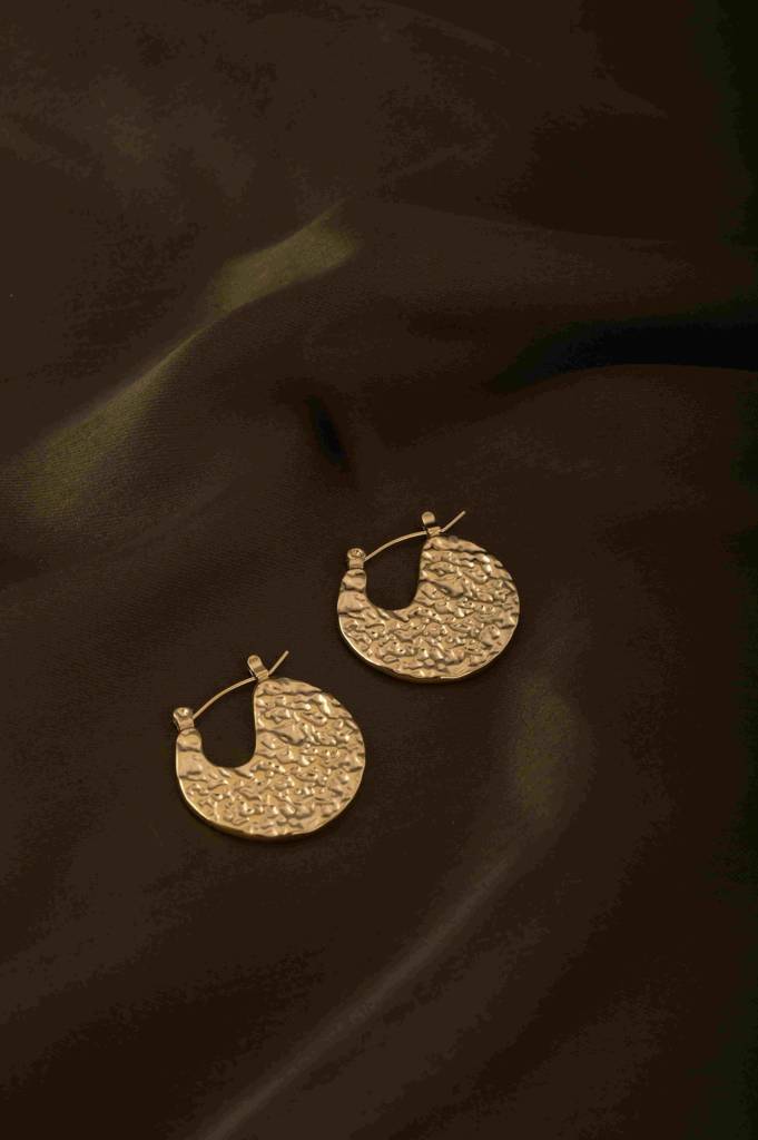 Hammered Gold Earrings : PMW01ER044