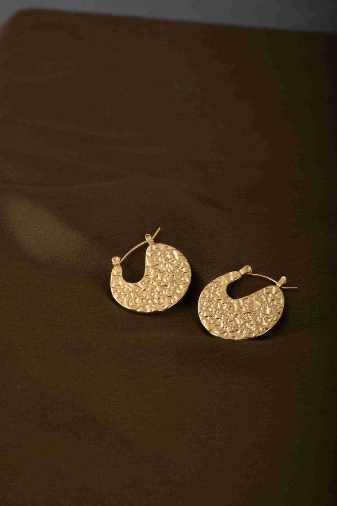 Hammered Gold Earrings : PMW01ER044