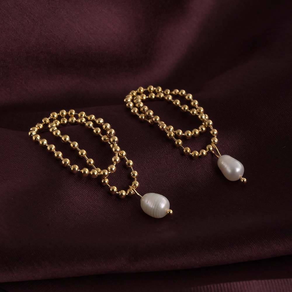 Beaded Pearl Grace Earrings : PMW01ER100