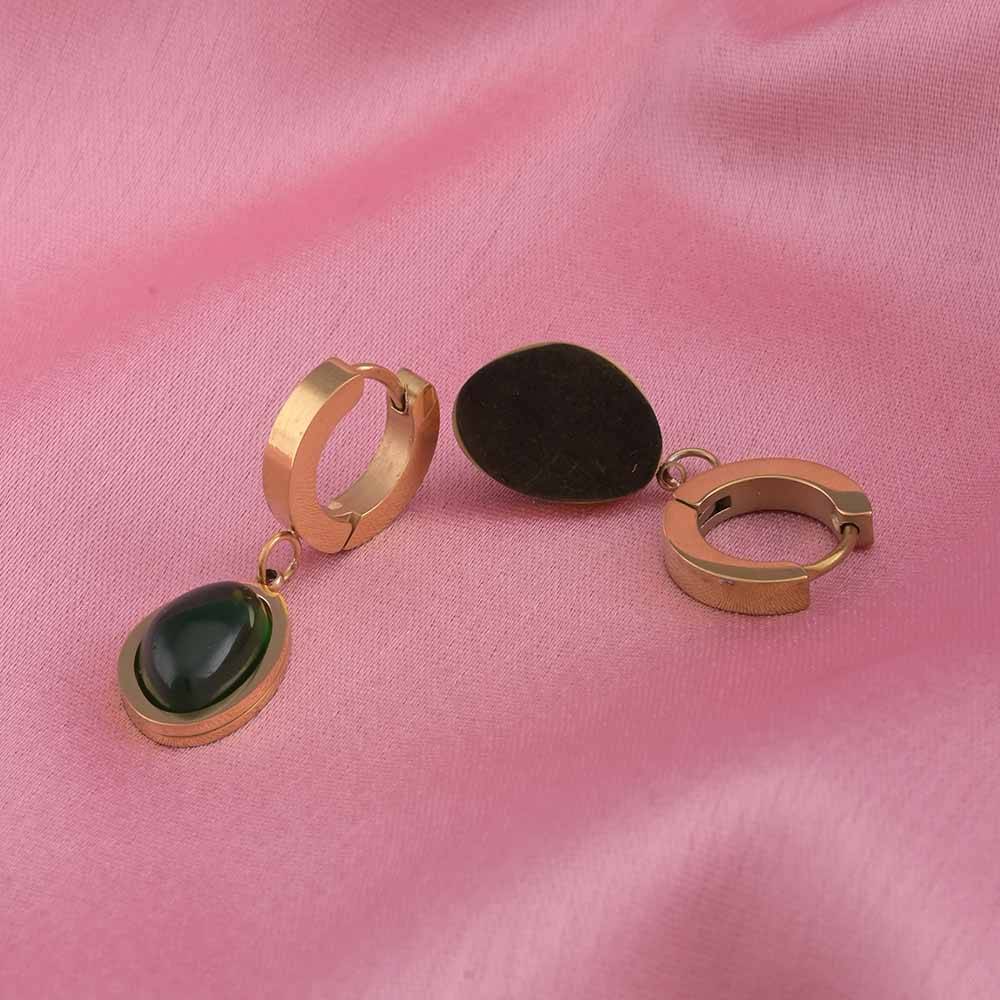 Nature'S Charm Green Hoop Earrings : PMW01ER143