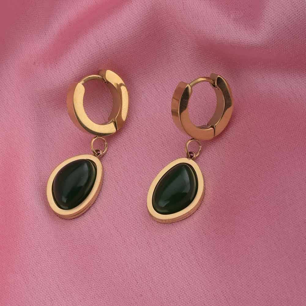 Nature'S Charm Green Hoop Earrings : PMW01ER143
