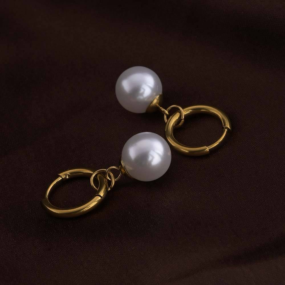 Single Pearl Drop Earrings : PMW01ER149