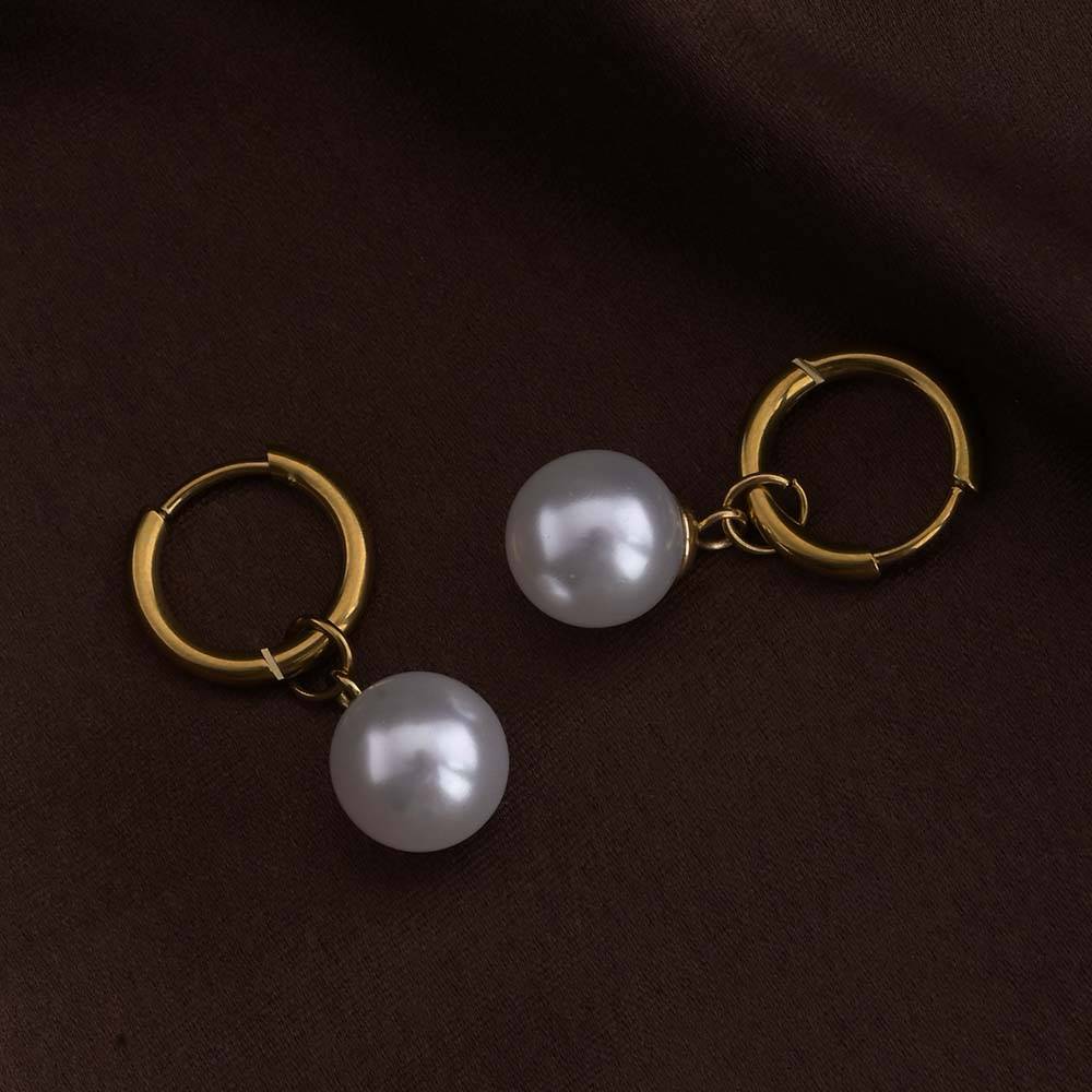 Single Pearl Drop Earrings : PMW01ER149