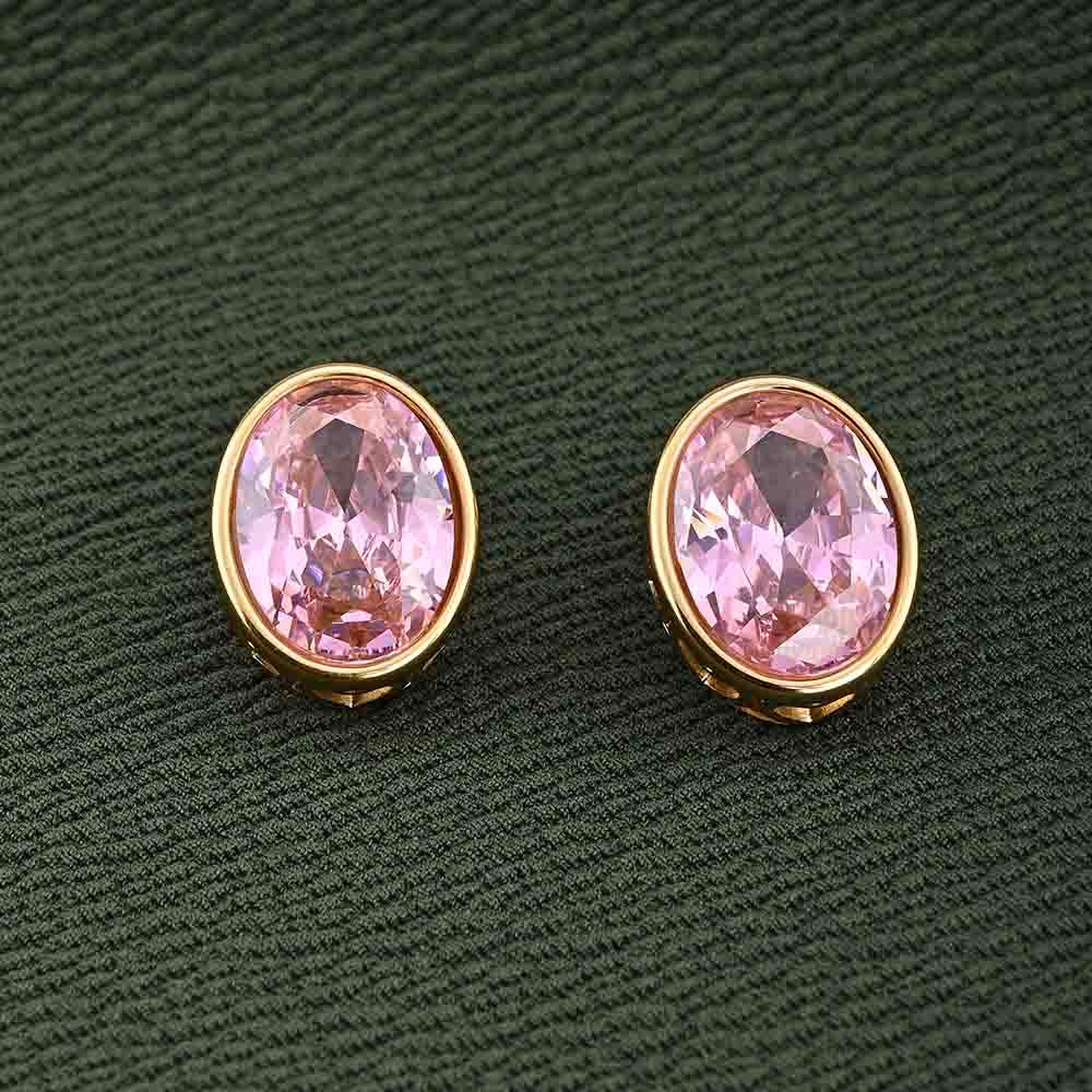 Statement Pink Gemstone Stud Earrings : PMW01ER155