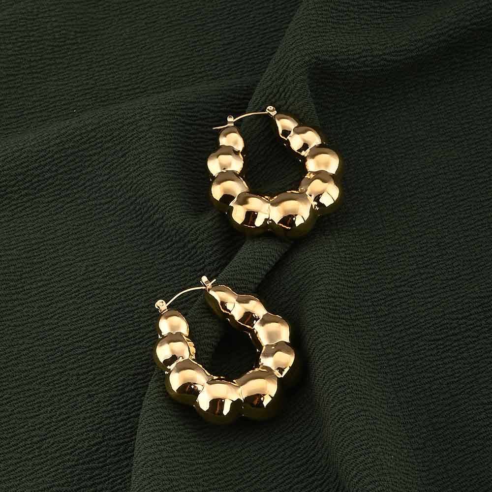 Golden Bubble Hoop Earrings : PMW01ER161