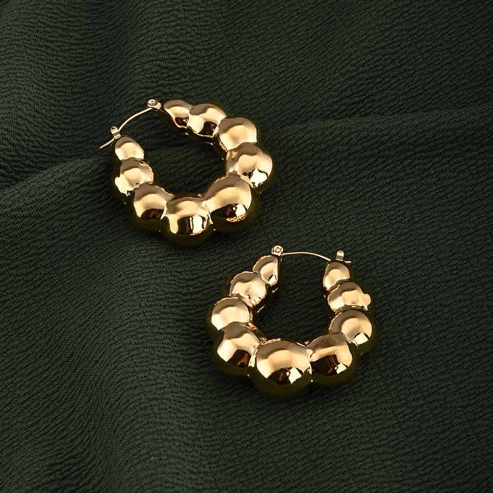 Golden Bubble Hoop Earrings : PMW01ER161