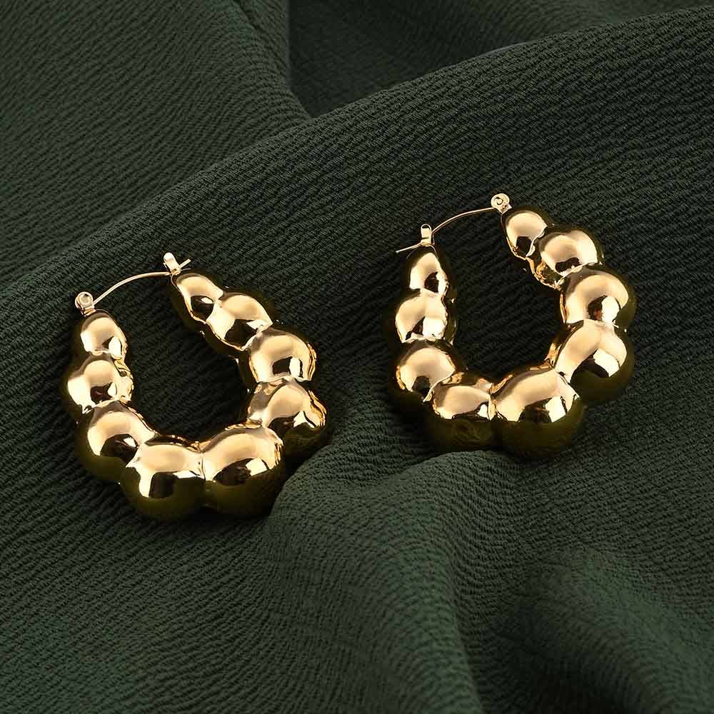 Golden Bubble Hoop Earrings : PMW01ER161