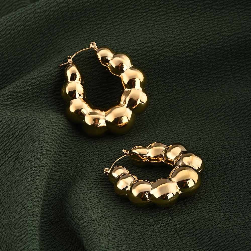 Golden Bubble Hoop Earrings : PMW01ER161