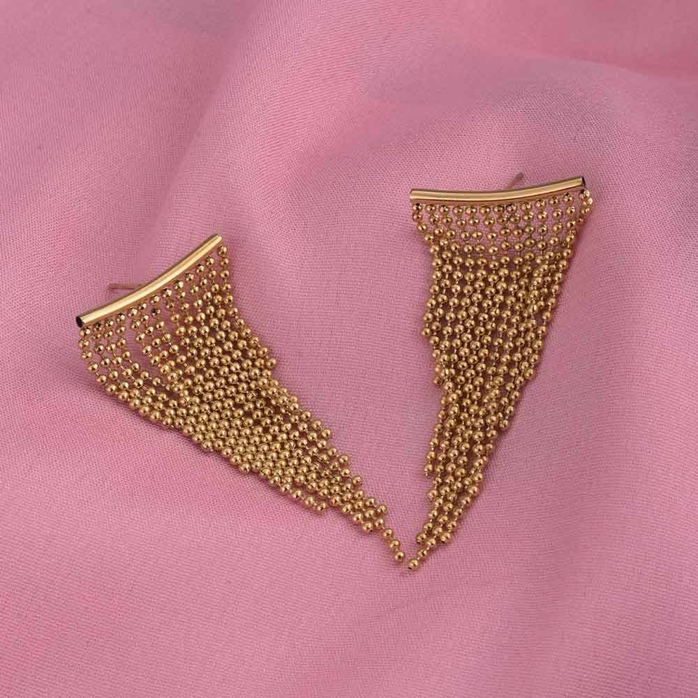 Gold Chain Drop Earrings : PMW01ER187