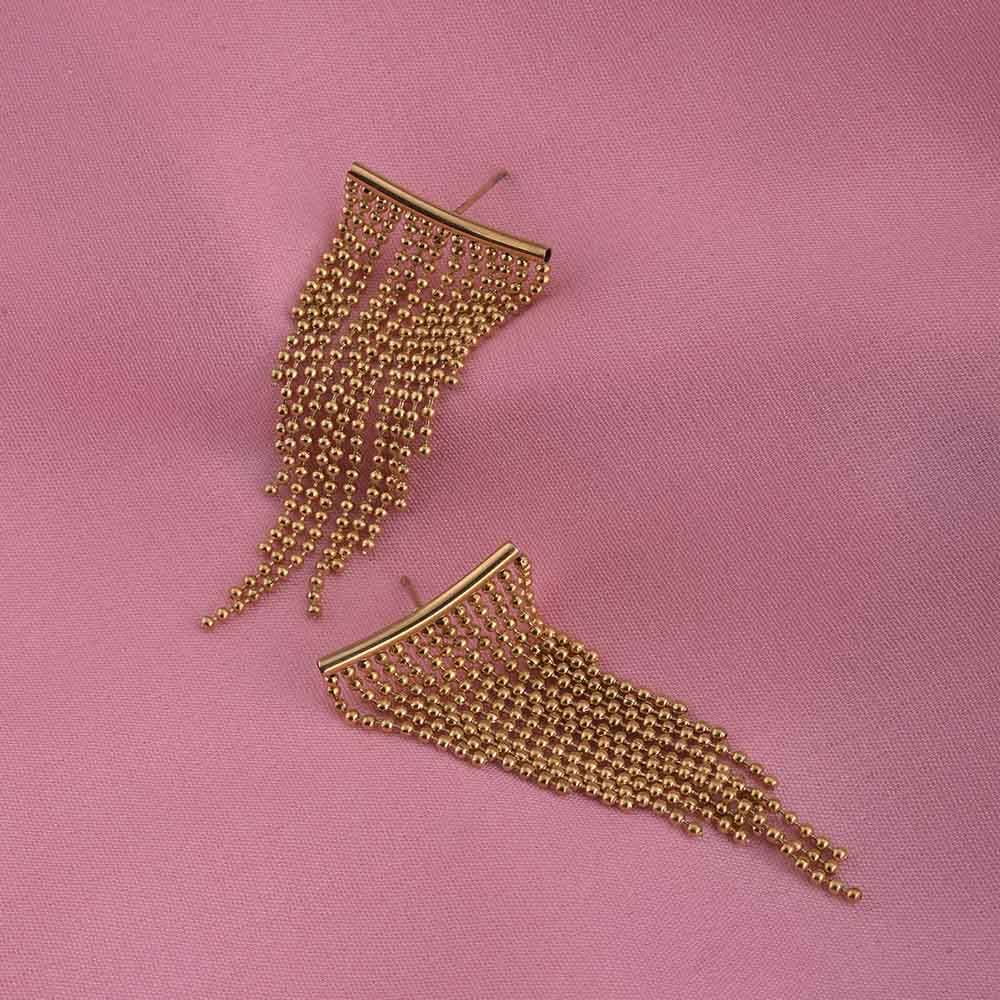 Gold Chain Drop Earrings : PMW01ER187