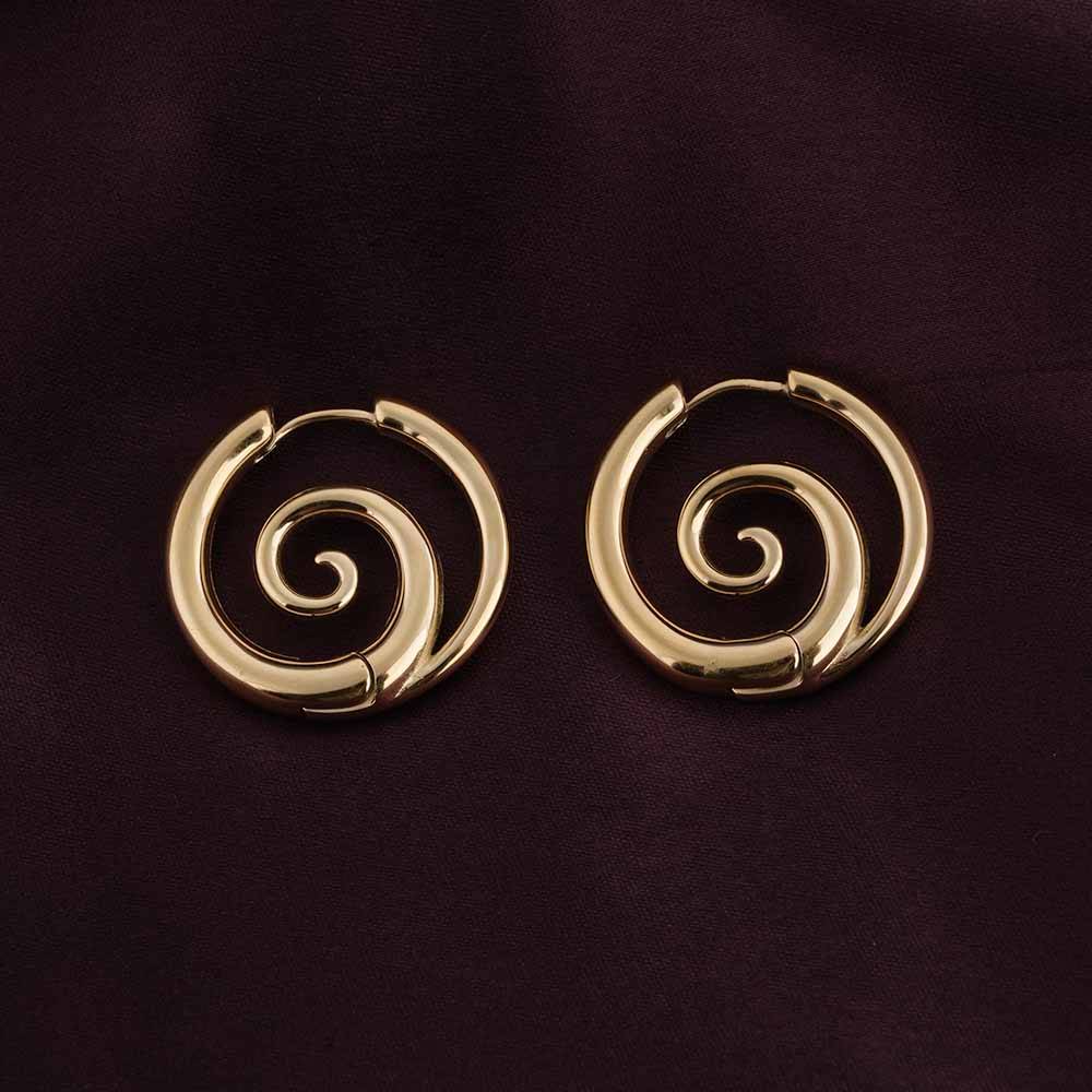 Spiral Serenity Gold Hoops Earrings : PMW01ER191