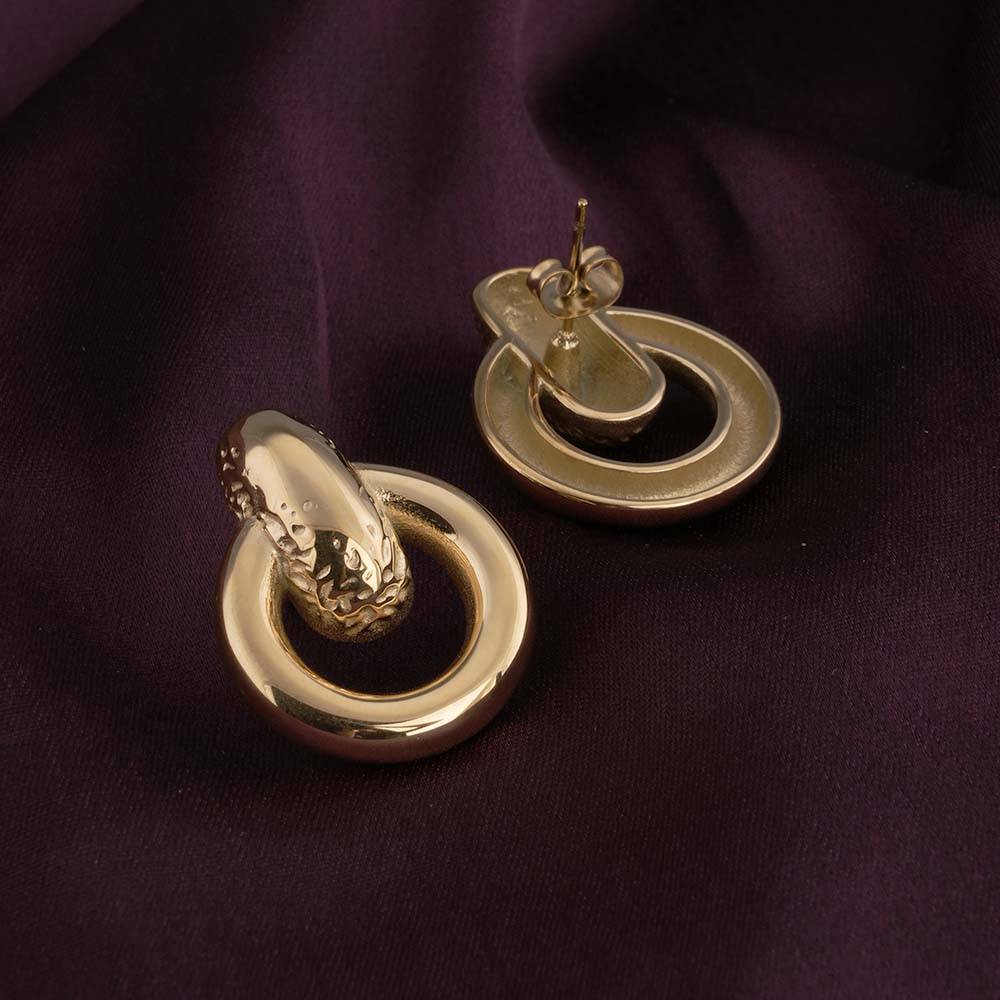Gold Loop Stud Earrings : PMW01ER198