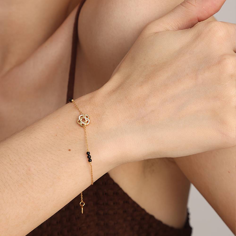 Cubic Zirconia Gold-Plated Bracelet : PMW01MB003
