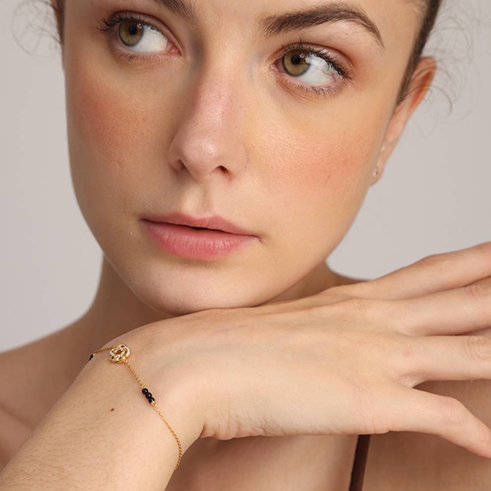 Cubic Zirconia Gold-Plated Bracelet : PMW01MB003