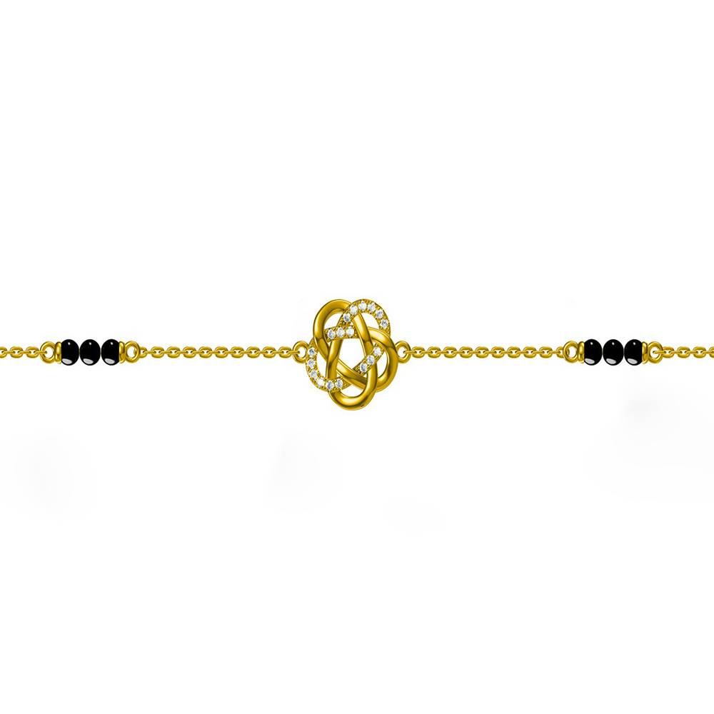 Cubic Zirconia Gold-Plated Bracelet : PMW01MB003