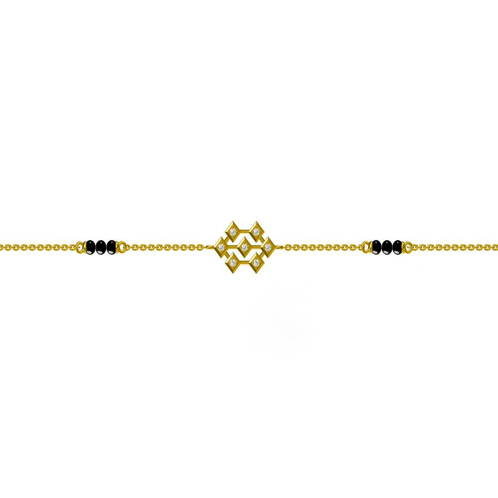Sleek Gold-Plated Bracelet With Stones : PMW01MB015