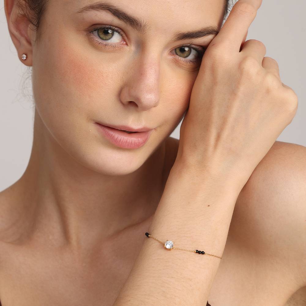 Gold Bracelet With Cubic Zirconia Accents : PMW01MB018
