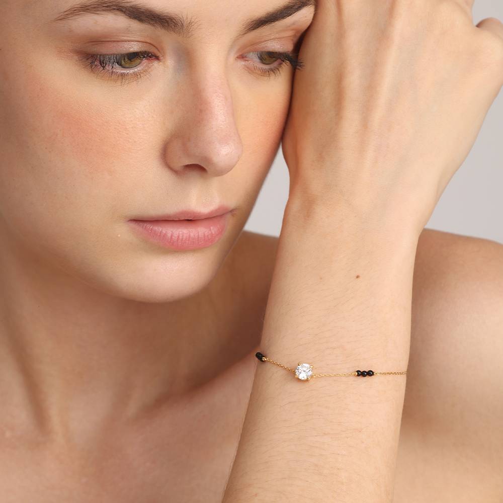 Gold Bracelet With Cubic Zirconia Accents : PMW01MB018