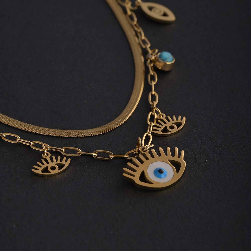 Evil-Eye Cascade Necklace : PMW01NC055