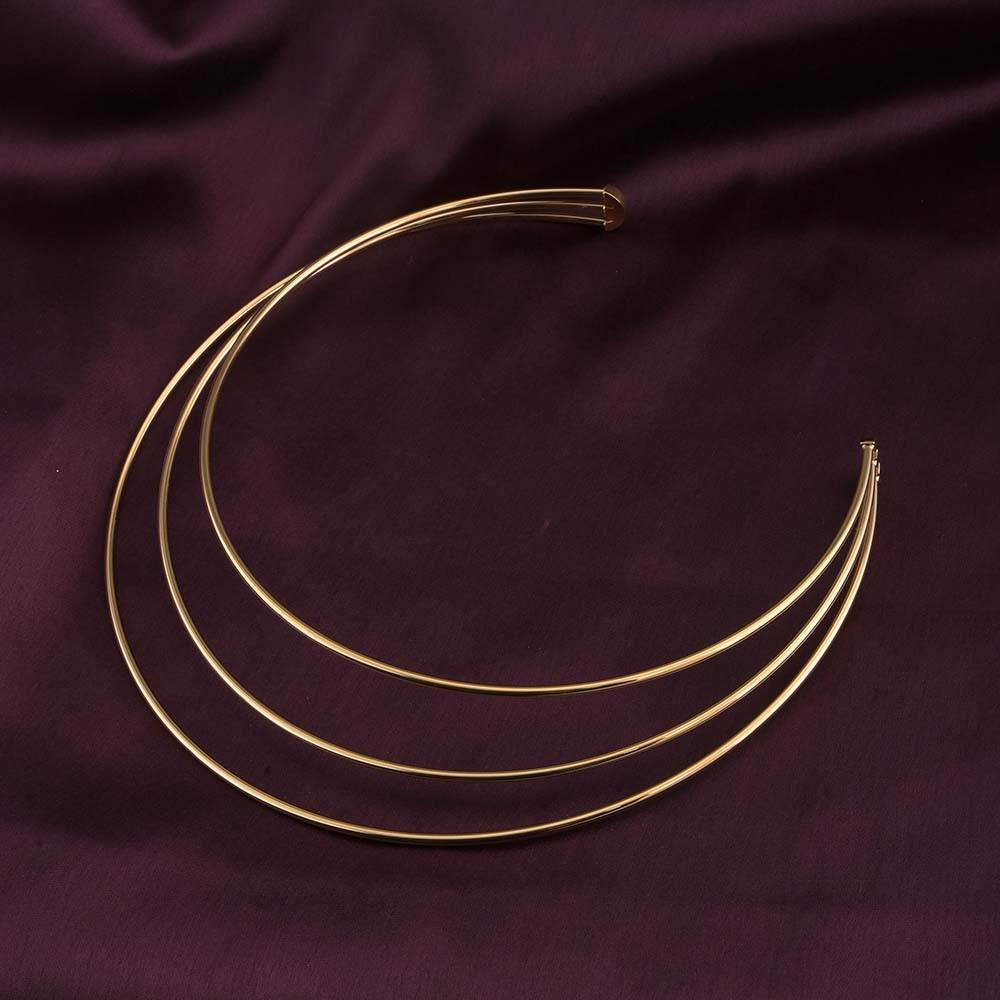 Golden Elegance Layered Chocker Necklace : PMW01NC077