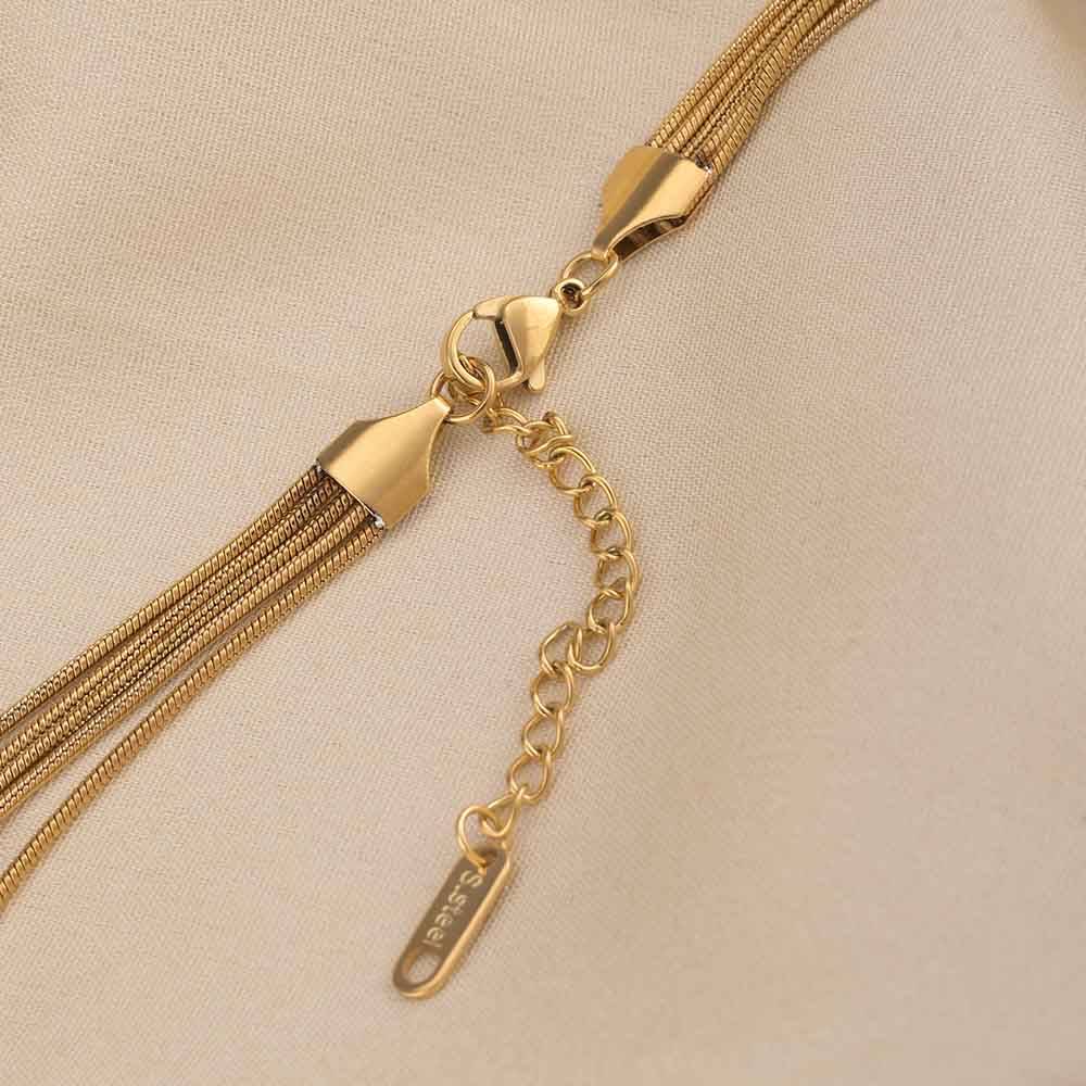 Golden Layers Chain Necklace : PMW01NC080