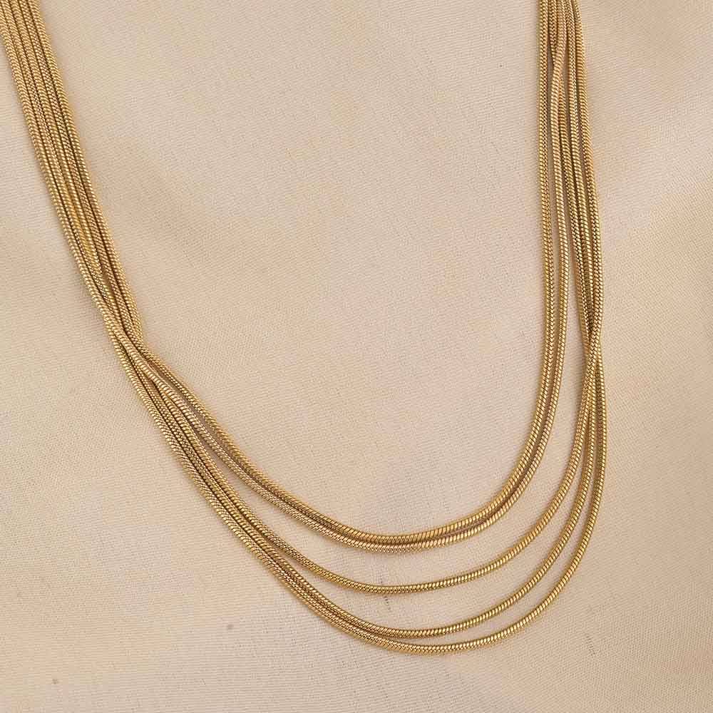 Golden Layers Chain Necklace : PMW01NC080