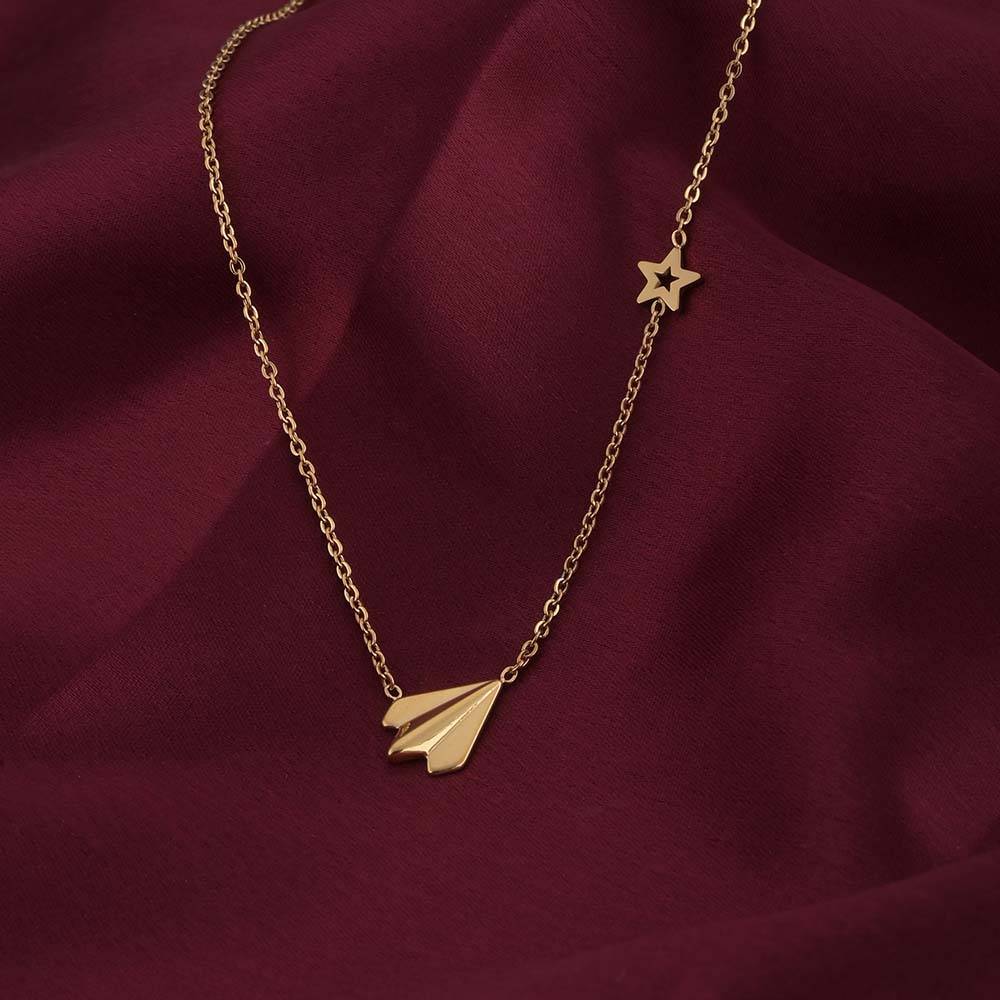 Palmonas 18K Gold Plated Simple Chain Necklace With Star Charm For Womens Waterproof & Anti-Tarnish : PMW01NC085