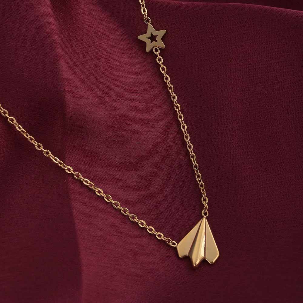 Palmonas 18K Gold Plated Simple Chain Necklace With Star Charm For Womens Waterproof & Anti-Tarnish : PMW01NC085
