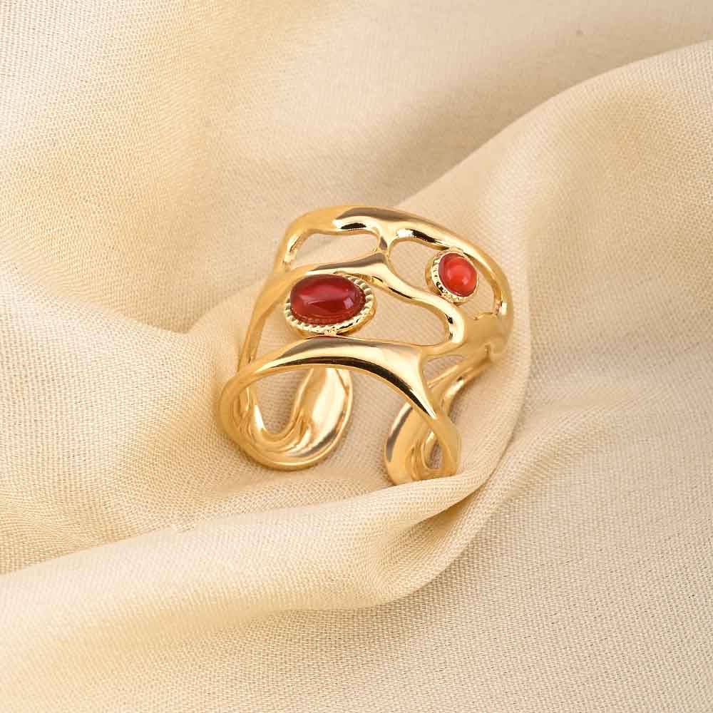 Statement Gemstone Gold Ring : PMW01RG005