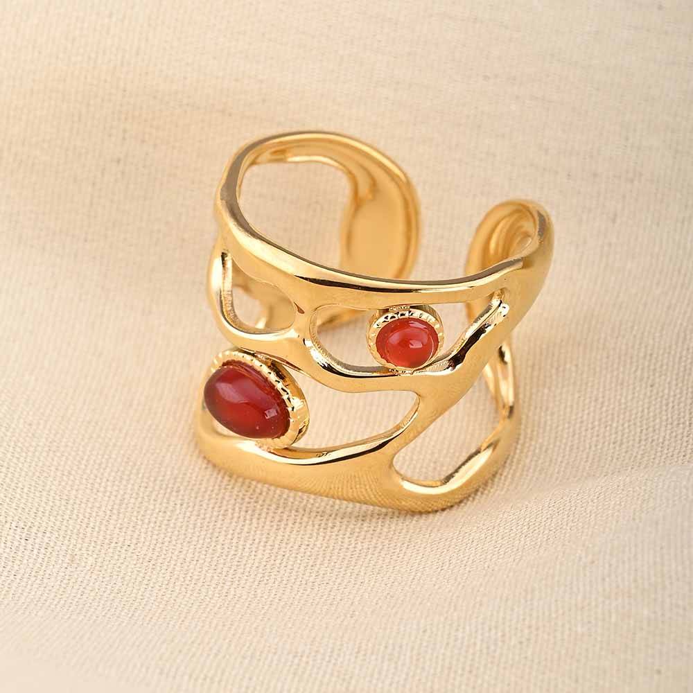 Statement Gemstone Gold Ring : PMW01RG005