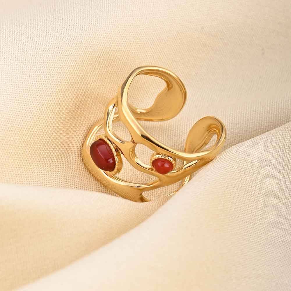 Statement Gemstone Gold Ring : PMW01RG005
