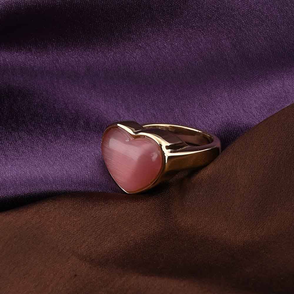 Delicate Stone Heart Ring : PMW01RG006