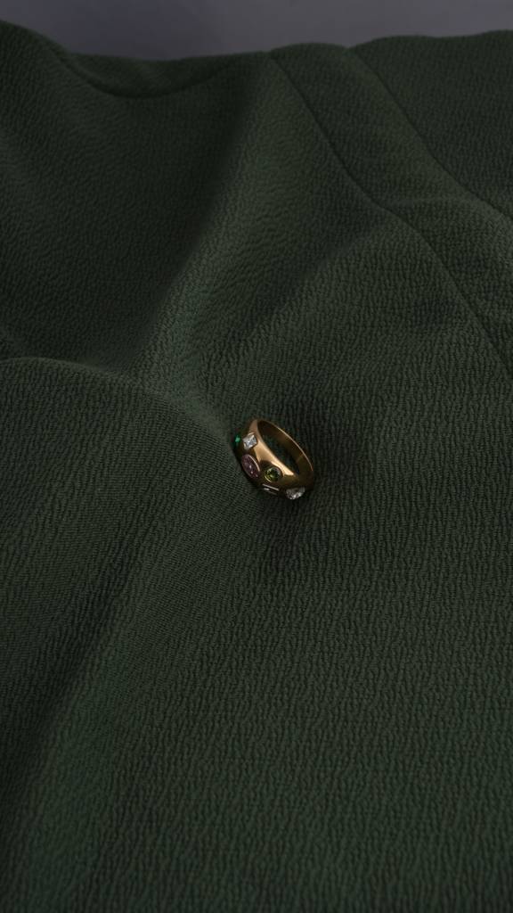 Multi Stone Unique Gold Ring : PMW01RG013