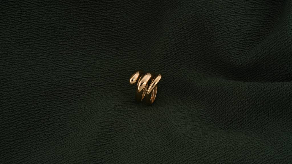 Spiral Three Layer Gold Ring : PMW01RG015