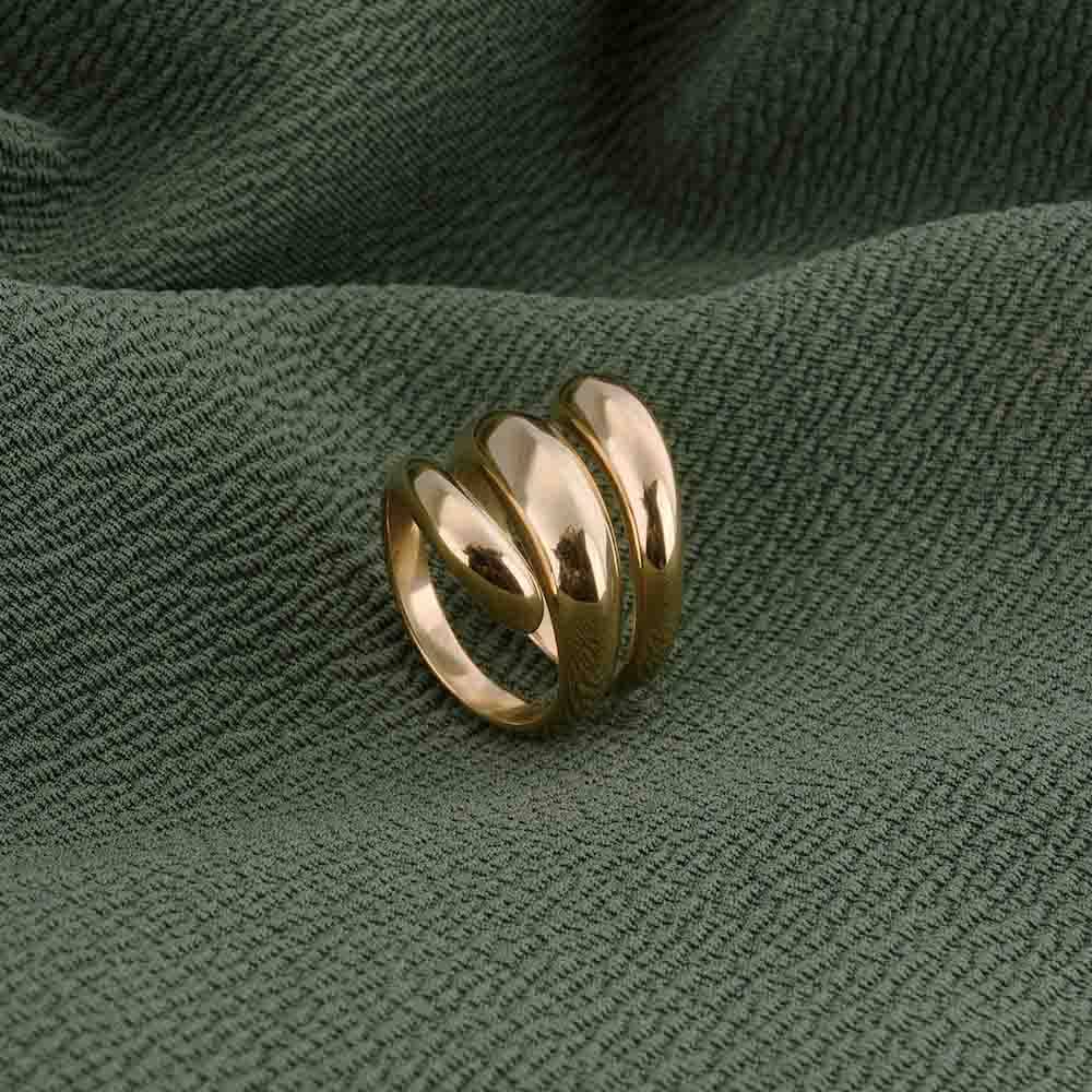 Spiral Three Layer Gold Ring : PMW01RG015