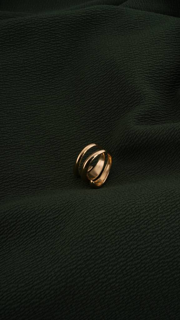 Spiral Three Layer Gold Ring : PMW01RG015