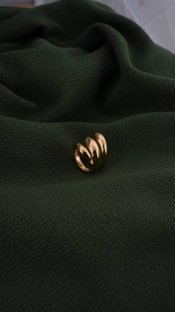 Spiral Three Layer Gold Ring : PMW01RG015