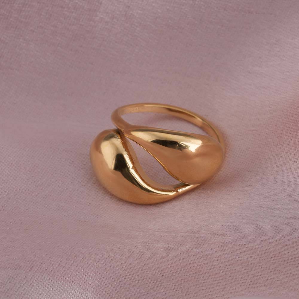 Gold Plated Adjustable Finger Ring : PMW01RG022